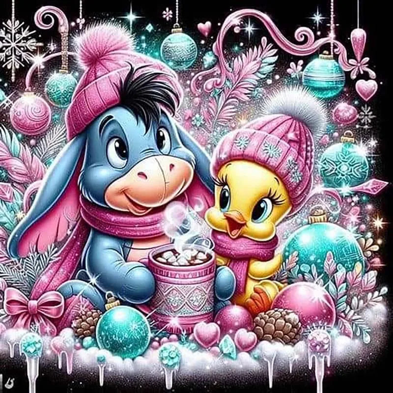 5D DIY Disney Diamond Painting Kit Little Yellow Duck Yi Ear Donkey Christmas Gift Cross Embroidered Diamond Mosaic Art Gift