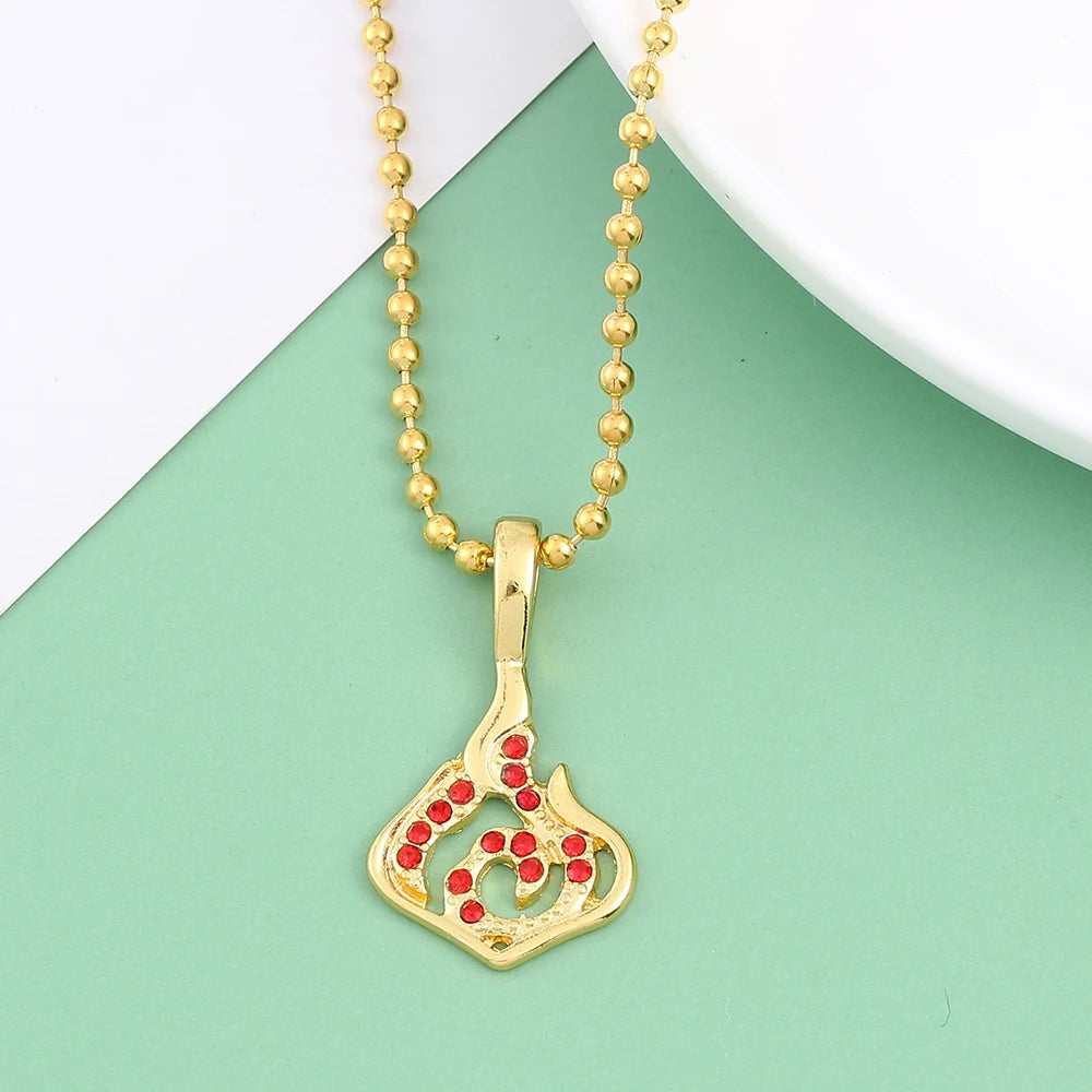 Funny Impact Gadget Necklace Accessories Pyro Hydro Anemo Eye of God Element Symbol Game Gift For Friends Fan Jewelry