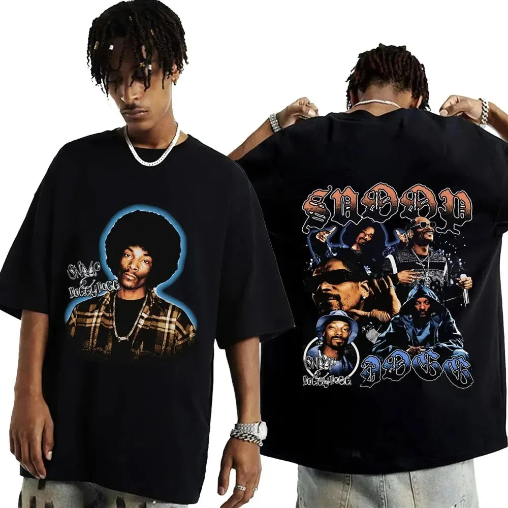 Snoop Dogg Graphic T Shirt for Men Hip Hop Fashion Oversized Streetwear Summer Style