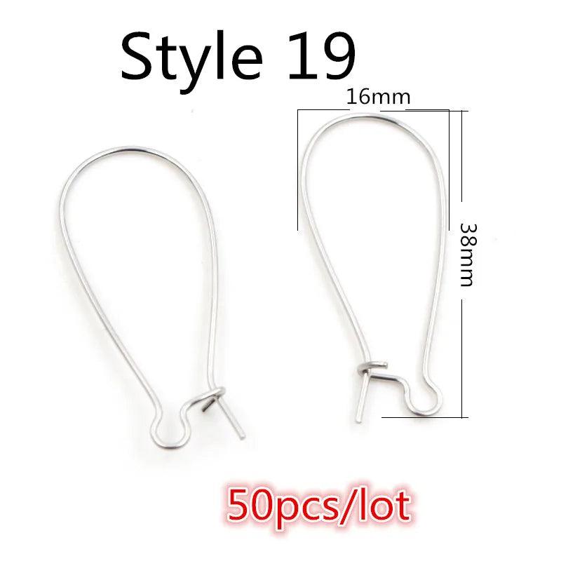 (Never Fade) High Quality 316 Stainless Steel DIY Earring Findings Clasps Hooks Jewelry Making Accessories Earwire