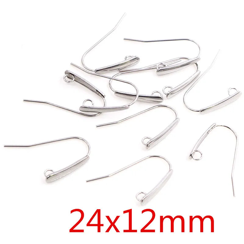 20pcs 316 Stainless Steel Geometric Polygonal Earring Stud Hooks Posts Connector For DIY Jewelry Making Supplies