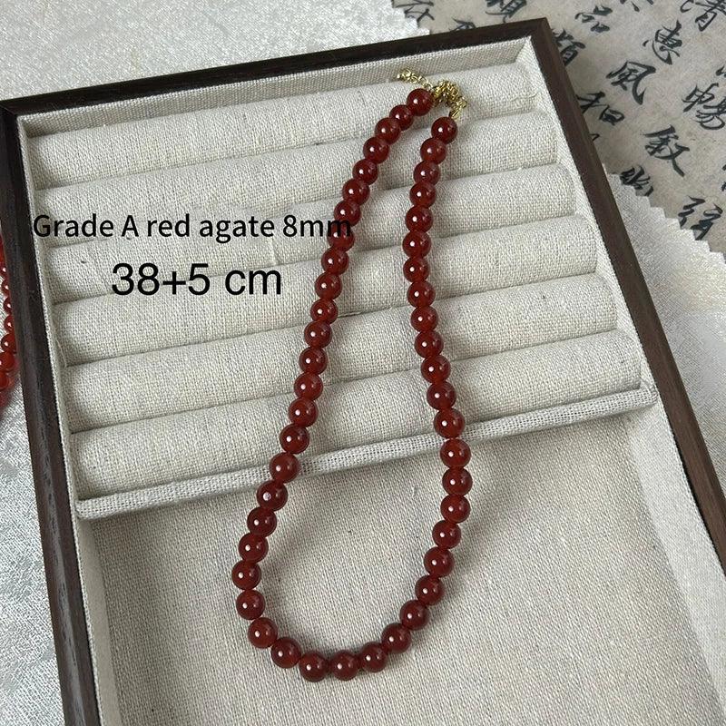 Red Faceted Agate Natural Stone Beads Crystal Round Loose Spacer Bead For Jewelry Making DIY Needlework Bracelets Necklace
