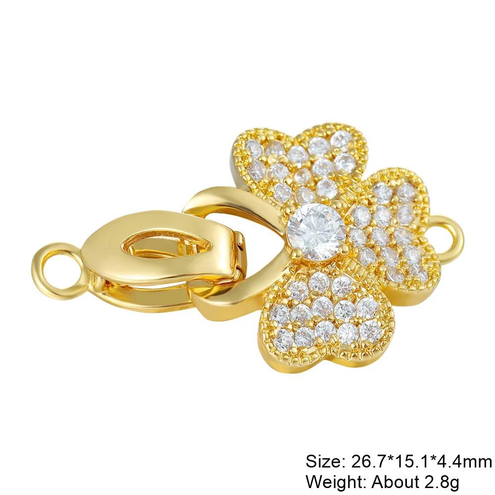 Juya 18K Gold Silver Plated Fasteners Accessories Creative Closure Lock Clasps For DIY Needlework Beads Pearls Jewelry Making