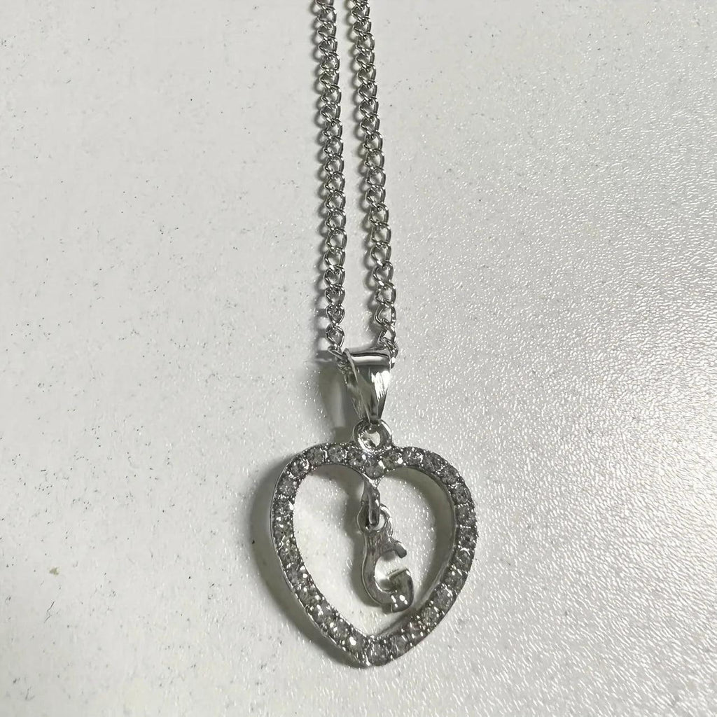 Bohemian Style Heart-shaped Letter Pendant Necklace, Wedding Party Gift For Men And Women,Delicate Gift for Men And Women