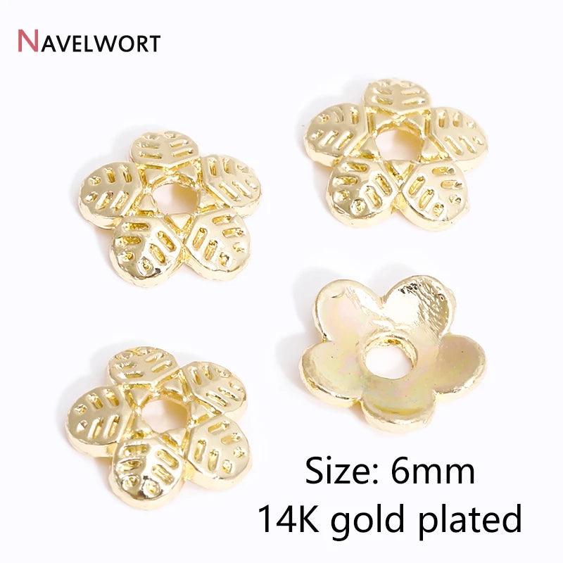 14K/18K Gold Plated Brass Bead Caps,Caps For Beads,Flower Bead Caps For Jewelry Making,Caps For Bracelet,Accessories For Jewelry
