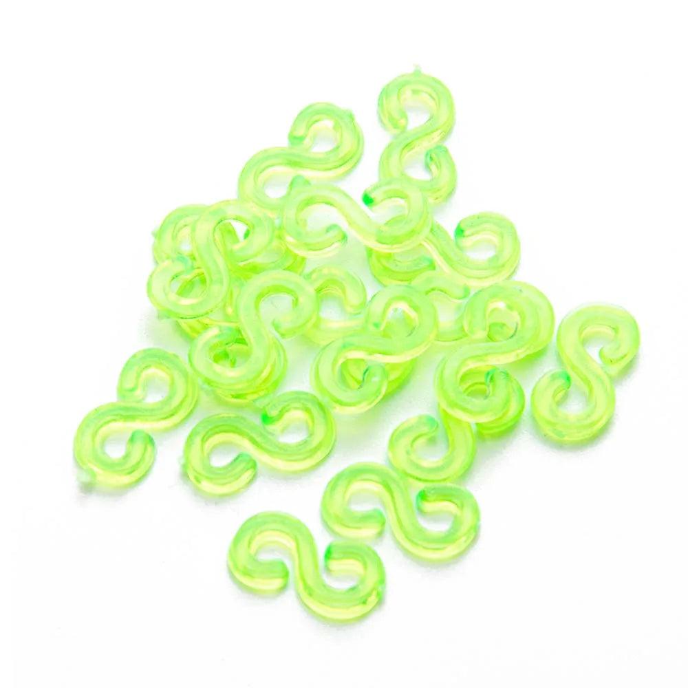 500pcs S Clips Hook Plastic Connectors Refills for DIY Charm Loom Rubber Band Bracelet Jewelry Making Supplies Accessories Gift