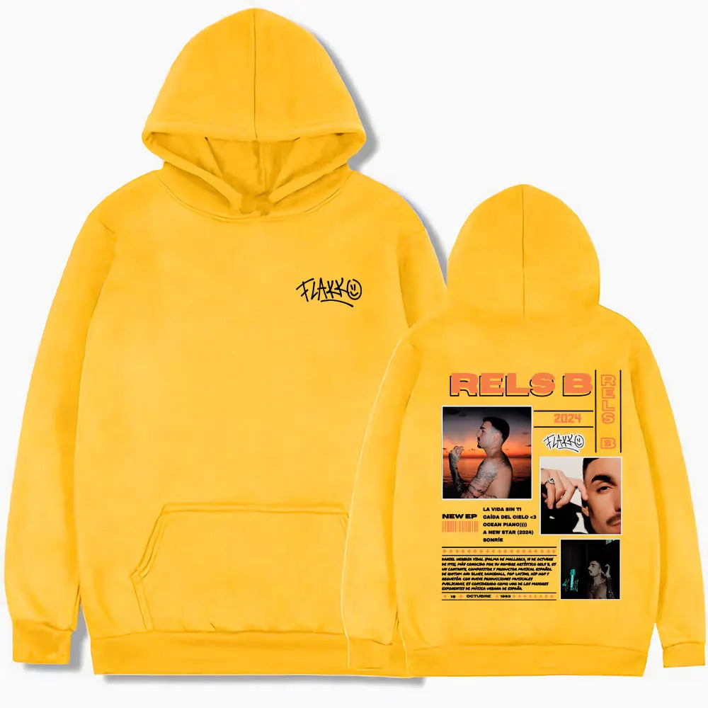 Rels B Skinny Flakk 2025 Tour Merch Hoodie Men Women Tops  High Quality Fashion Male Hip Hop Casual Oversized Hooded Sweatshirt