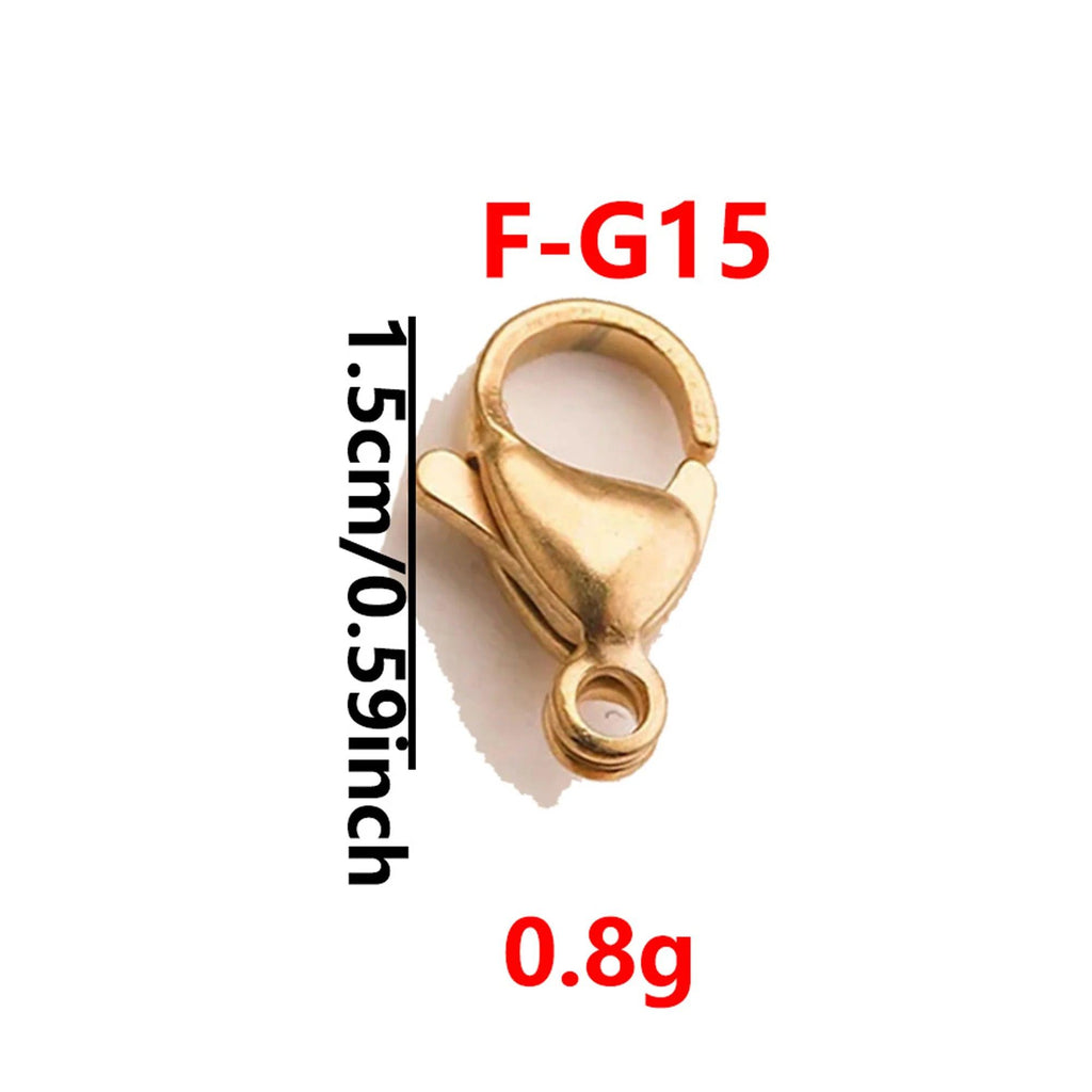 20Pcs Gold/Stainless Steel Lobster Clasps For Diy Necklace And Bracelet Jewelry End Links, Simple And Practical 0.9cm-1.5cm