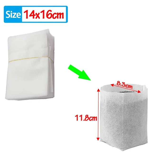 100Pcs Biodegradable Nursery Bag Plant Grow Bags Non-woven Fabric Seeds To Sow Flower Pots For Gardening Accessories