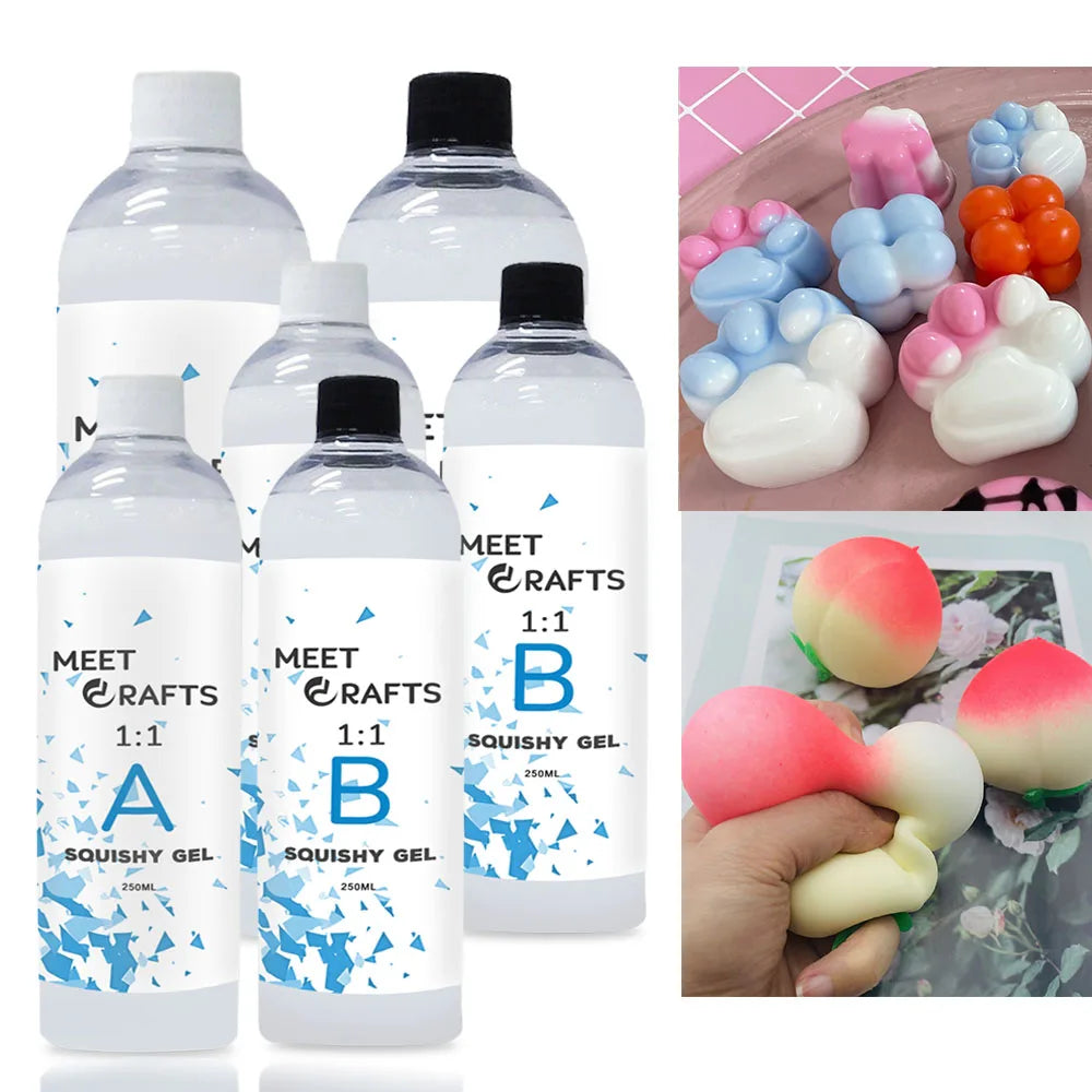 Meetcrafts 500ml/1000ml squishy silicone DIY Handmade Decompression Squeezing Toys Hitohada Gel