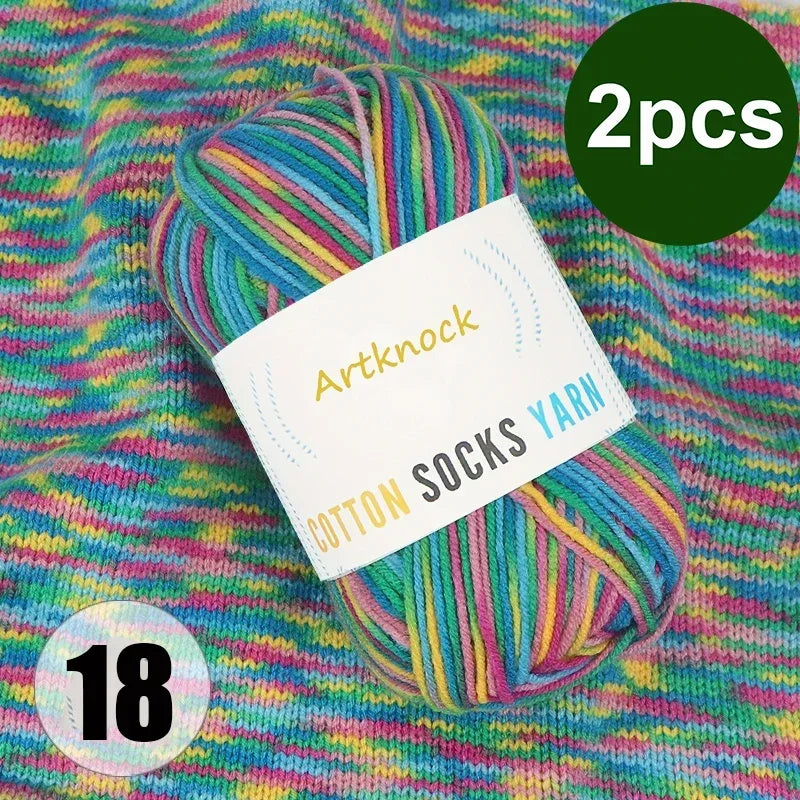 Colorful Milk Cotton Yarn For DIY Crochet Projects 2 Pcs