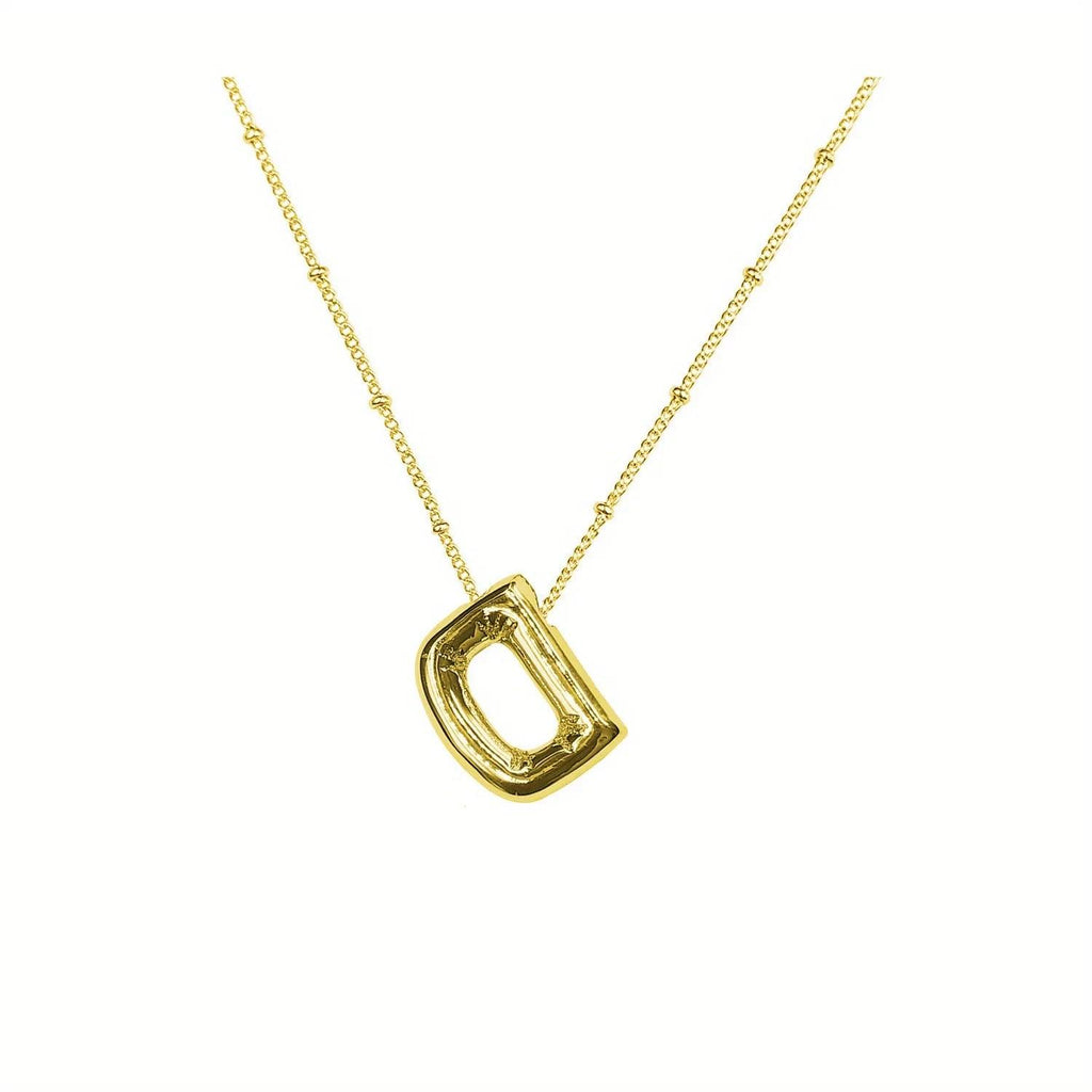 Delicate Bubble Letter Pendant Accessories Temperament Fashionable 26 English Letter Initials Pendant Necklace for Womens