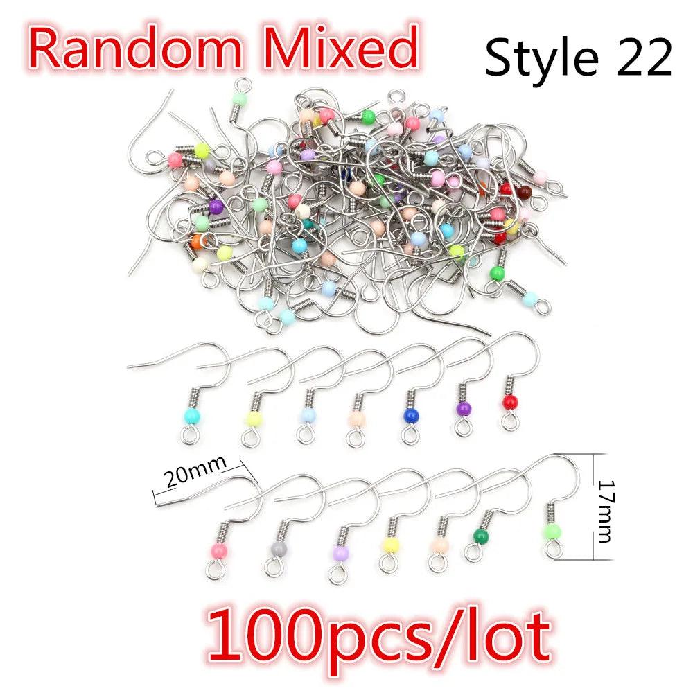(Never Fade) High Quality 316 Stainless Steel DIY Earring Findings Clasps Hooks Jewelry Making Accessories Earwire