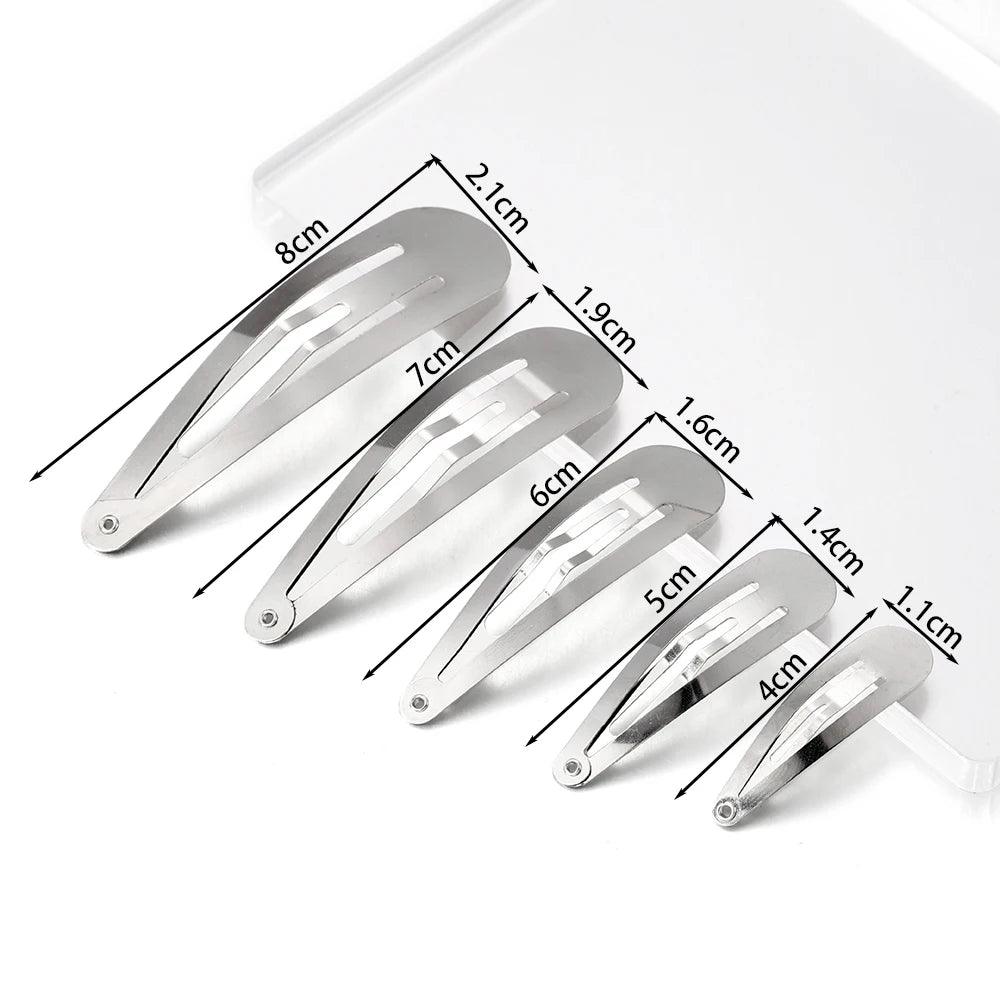 20Pcs 4/5/6/7/8cm Metal Hair Clips Snap Alligator Hairpins Base for DIY Jewelry Making Pearl Bow Hairgrip Setting Hair Accessory