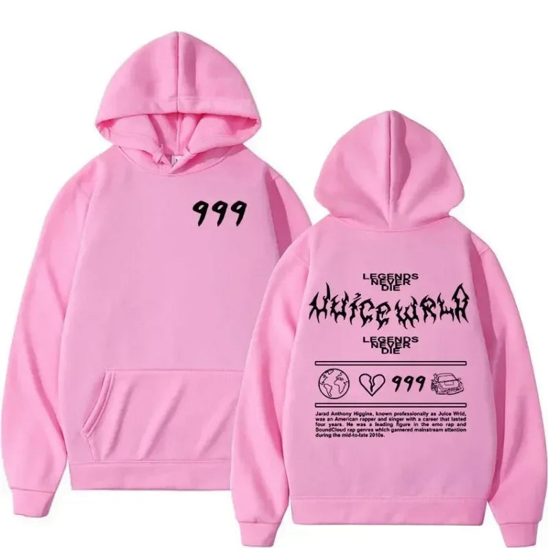 Juice WRLD Hoodies Men Women Hooded Sweatshirts Fashion Hip Hop Casual Pullovers Autumn Boys Girls Black Streetwear Juicewrld