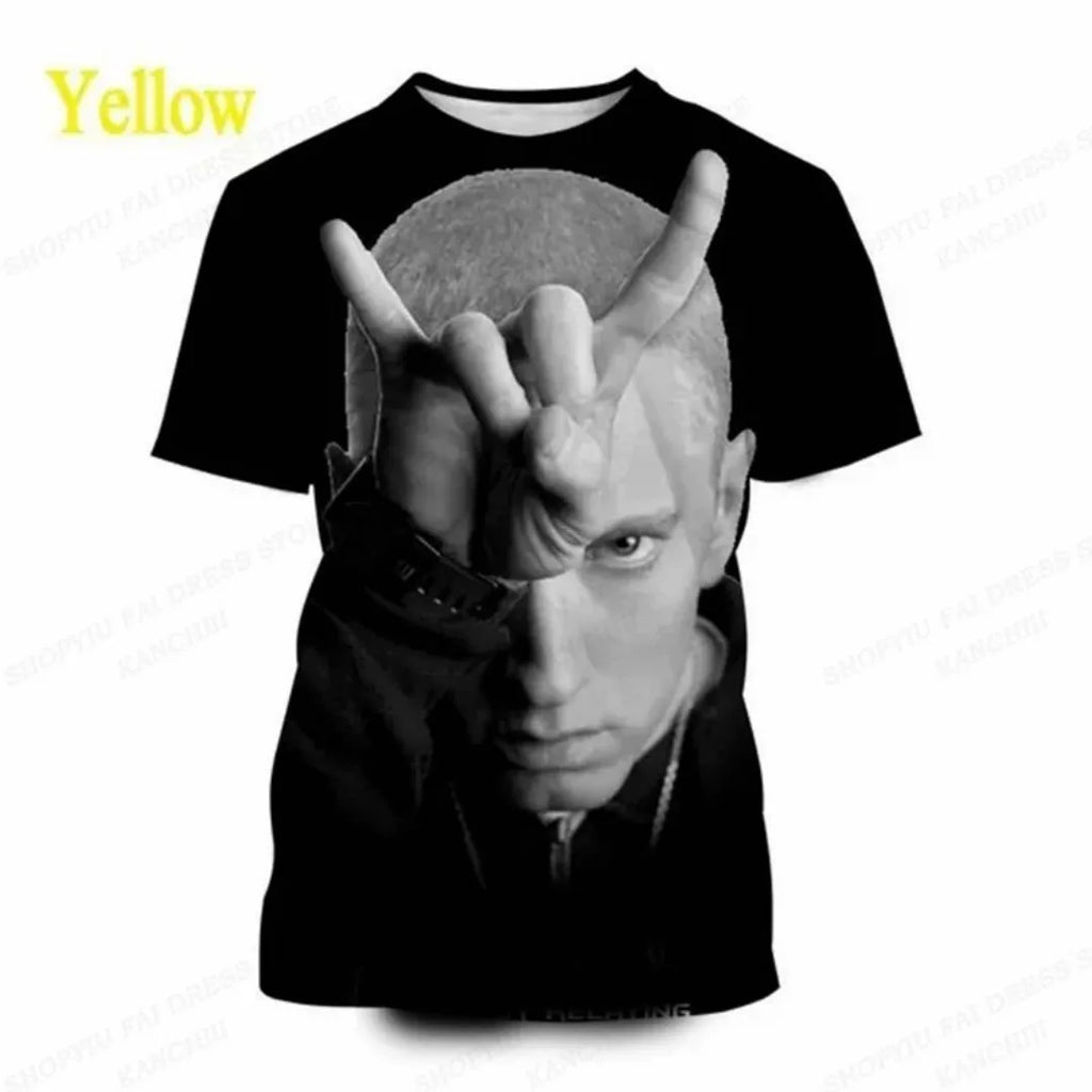 Summer Eminem Graphic Print 3D T-Shirt for Men and Unisex Fashion