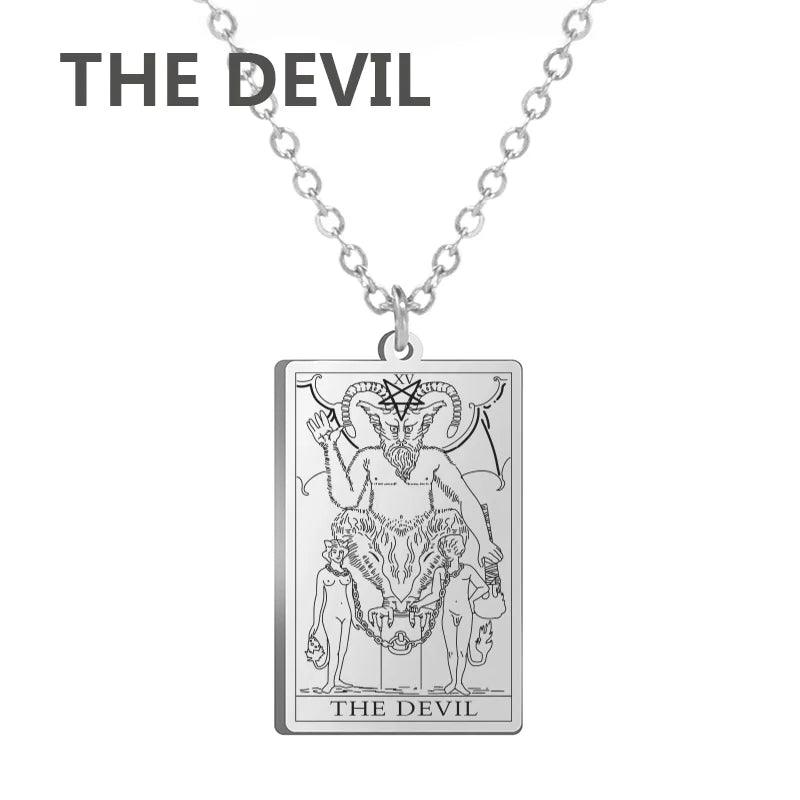 Stainless steel Cassic Tarot Pendant Necklace Major Cigano fortune Telling Necklace Star/Moon/Death Symbol Pendant Accessory