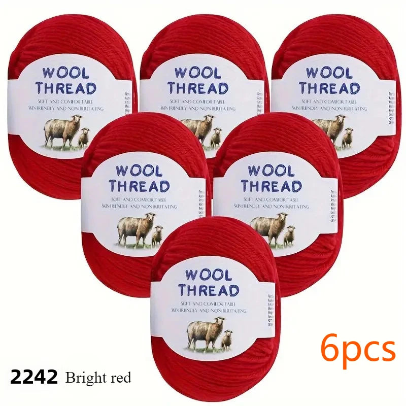 Australian Wool Set Six 300g Soft Colorful Yarn For Knitting