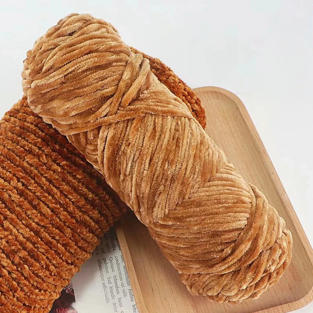 Chenille Soft Velvet Yarn 95g Blended Knitting Wool for Handmade Scarf Coat Baby Blanket and Hat