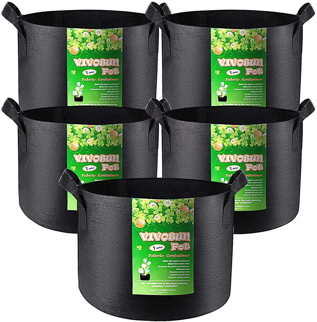Felt planting bag, vegetable/flower/plant/mushroom growing bag thickened non-woven plant fabric flowerpot with handle.