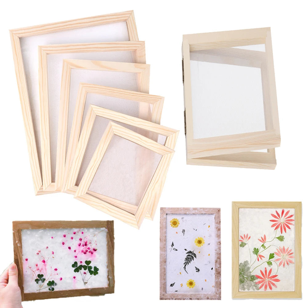 Paper Making   Kit Wooden Handcraft Recycling Mould Screen Frame Paper Making Screen Wooden paper holder Screen Frame