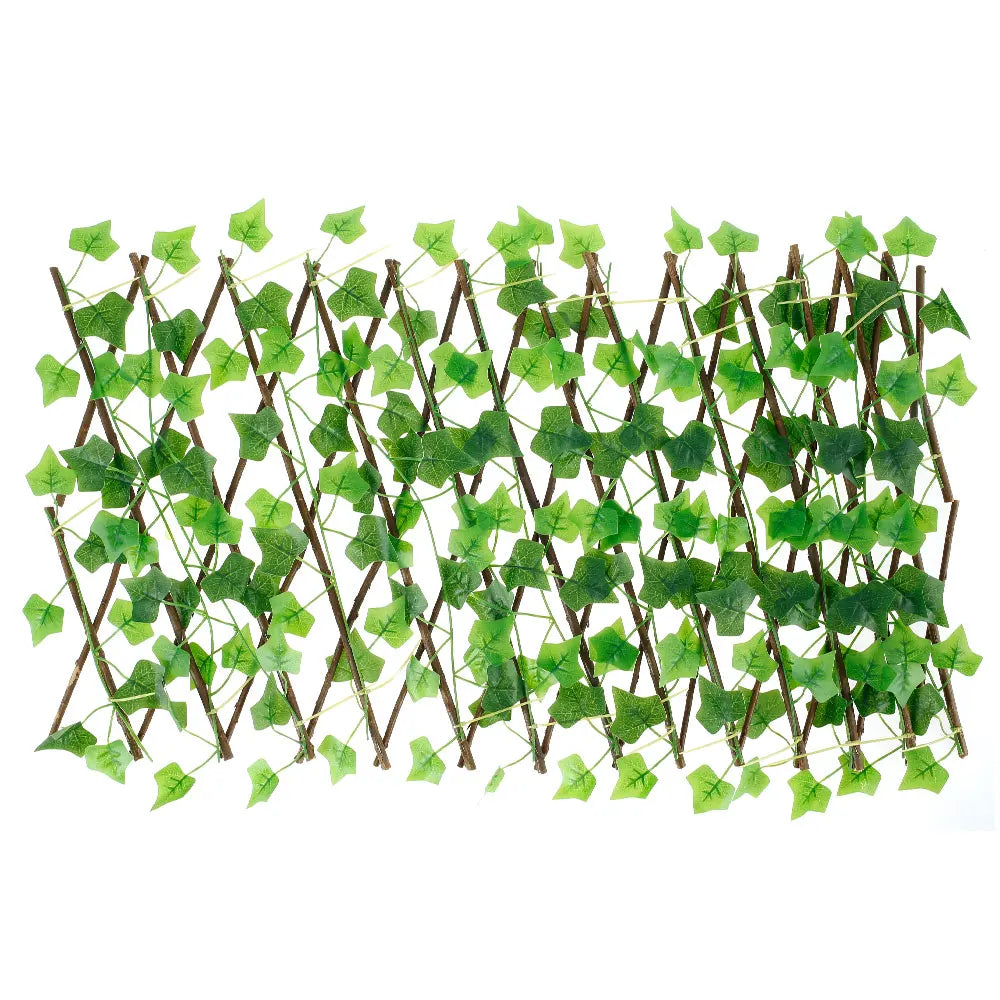 1/2Pcs Artificial Leaf Fence Panels Expandable Privacy Fence Wooden Outdoor Decoration Faux Ivy Fencing Panel for Balcony Patio