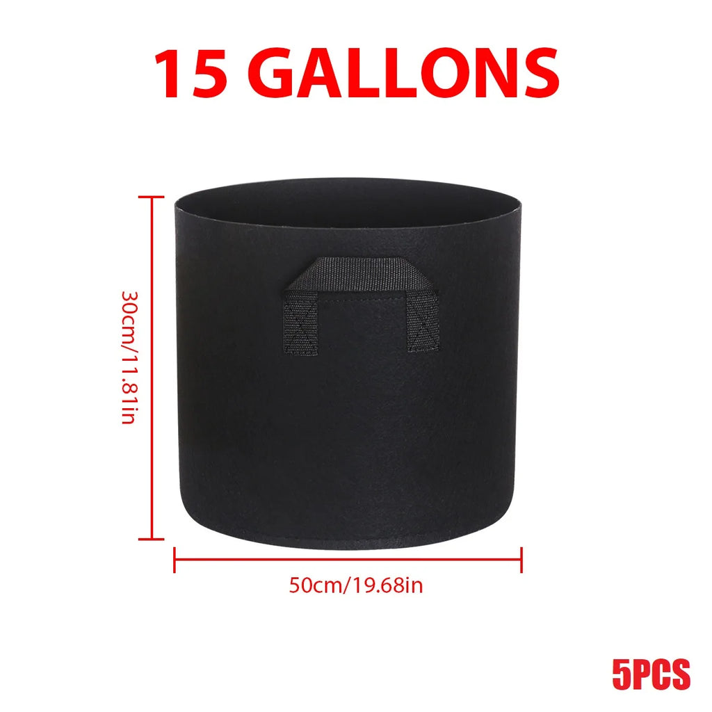 5PCS 5-15 Gallon Potato Fabric Grow Bags Vegetable Tomato Strawberry Seedling Planting Bag Breathable Plant Flower Grow Bags