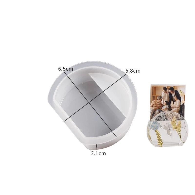 Business Card Holder Silicone Mold For DIY Crafting Half Circle Flower Cloud Rainbow Hexagon Shaped Molds Office Desktop Decor