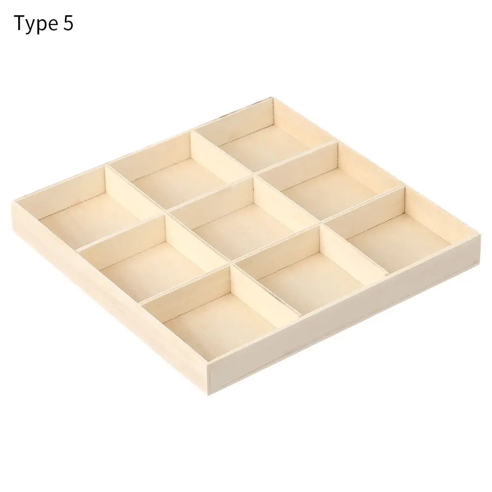 Wooden Multi Grid Storage Box Flowerpot Wood Tray Desktop Organizer Cosmetic Tool Storage Bonsai Holder Plant Pot Divided Drawer
