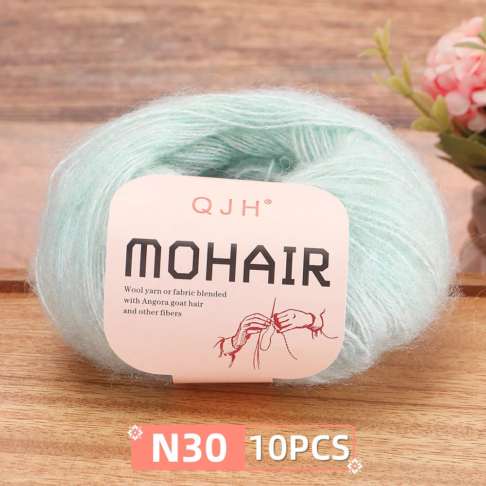 Soft Mohair Crochet Yarn Set 10 Pcs For DIY Knitting
