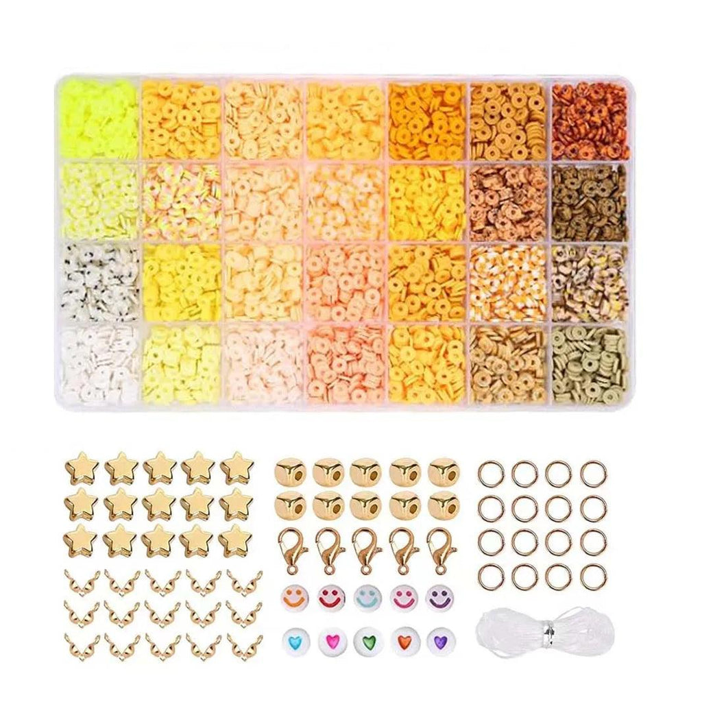 3500pcs Clay Beads Bracelet Making Kit includes Loose Beads and String for DIY Jewelry Craft for Girls
