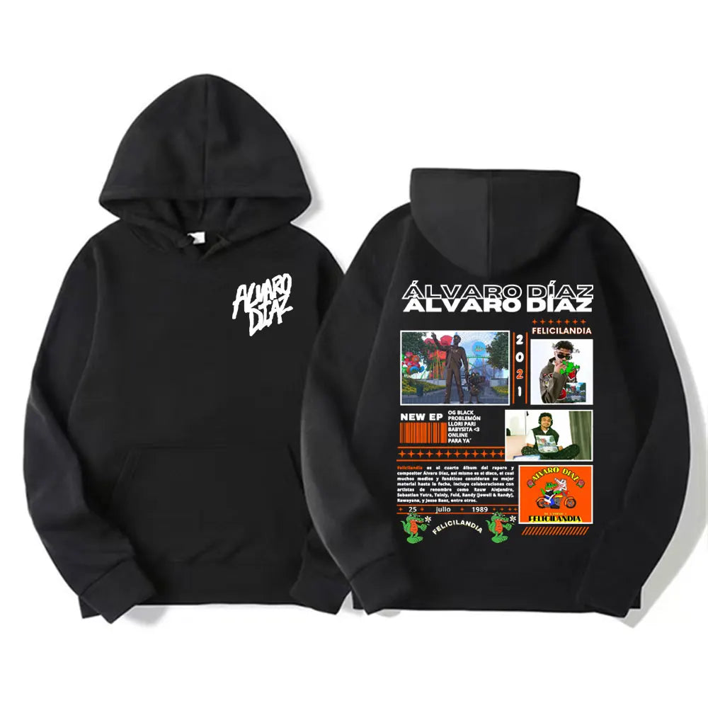 Rapper Alvaro Diaz Felicilandia Album Cover Hoodies Men Women Harajuku Hip Hop Oversized Sweatshirt Comfort Casual Fleece Hoodie