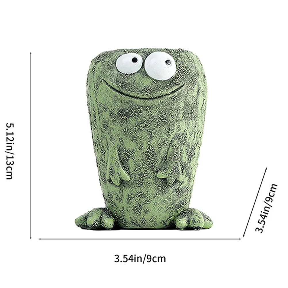 Cartoon Frog Flower Container Resin Cute Frog Succulent Pot Small Frog Planter Ornament for Home Decoration