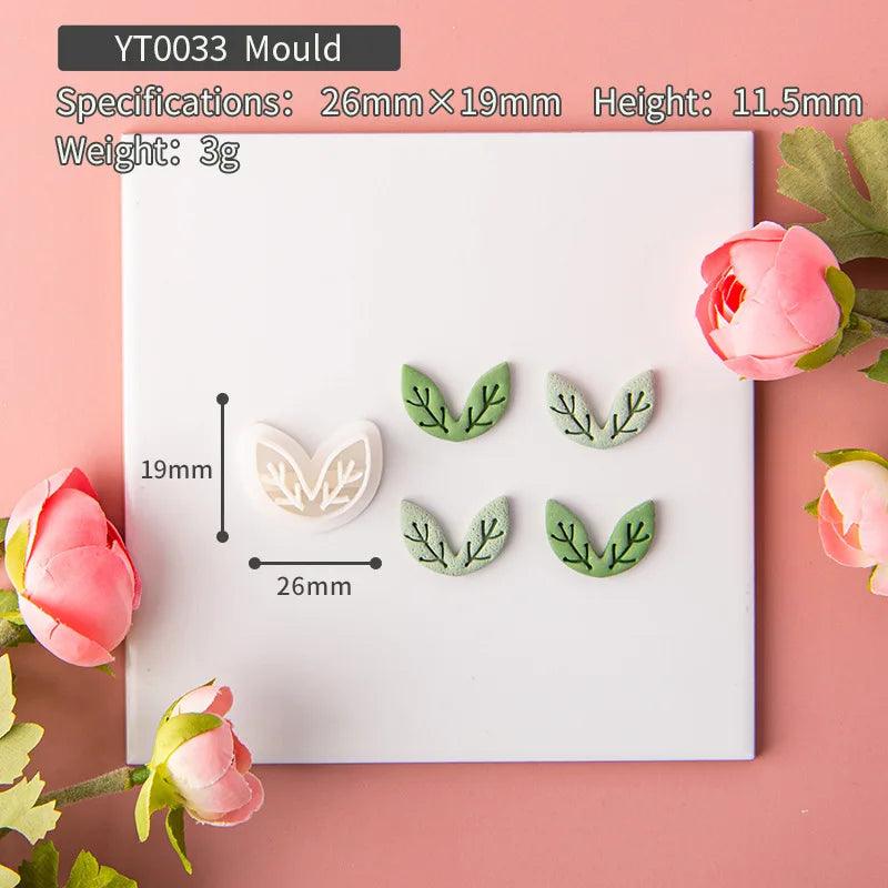 New Flowers Polymer Clay Mold Cutter Flower Leaf Combination Soft Pottery Mold DIY Earring Jewelry Pendant Cutting Die 3D Mould