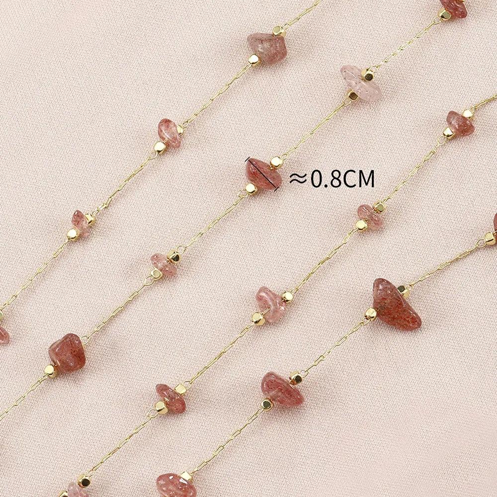 1meter Stone Chain Crystal Irregular Glass Stone Beads Links Chain for DIY Jewelry Making Necklace Bracelet Findings