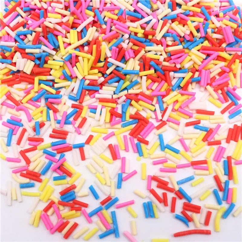 490g Wholesale 2-10mm Long Pastel Candy Polymer Clay Slices Sprinkles Soft Pottery Hot Clay DIY Crafts Nail Art Decoration