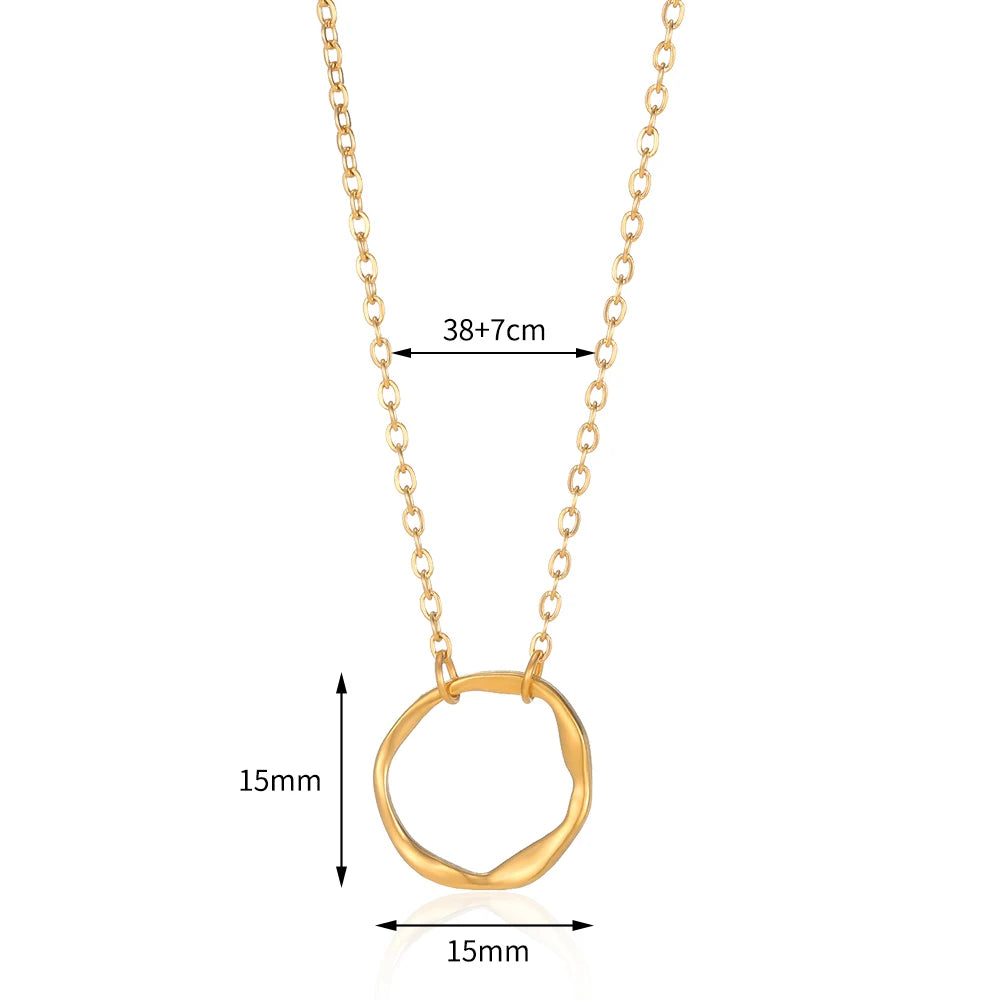 Fashion Necklaces 2022 Woman Stainless Steel Love Heart Pendant Necklaces Virgin Girls Jewelry Rose Gold Color Chain Link