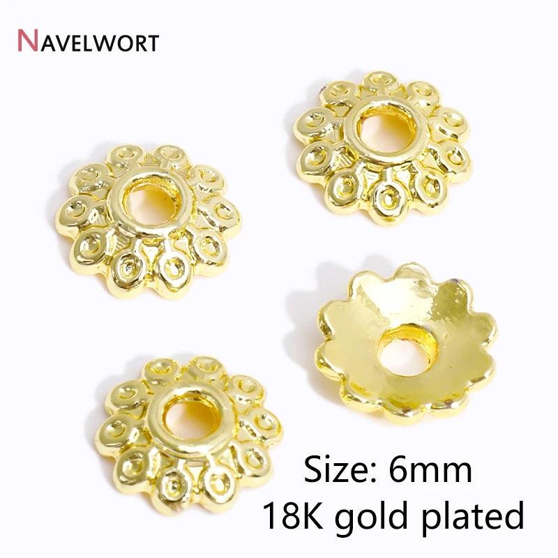 14K/18K Gold Plated Brass Bead Caps,Caps For Beads,Flower Bead Caps For Jewelry Making,Caps For Bracelet,Accessories For Jewelry