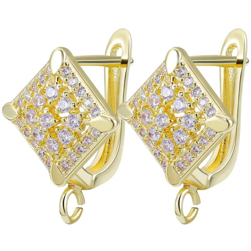 Juya DIY Women's Earring Making 18K Gold Silver Plated Basic Antiallergic Fixtures Ear Wire Fastener Hooks Accessories Supplies