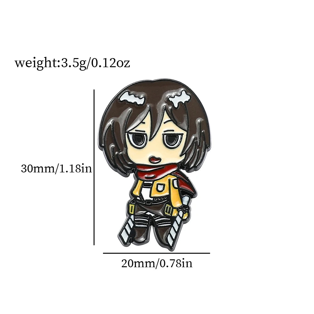 Anime Attack on Titan Brooch Cartoon Character Metal Enamel Badge Clothing Backpack Lapel Pin Jewelry Accessory Gift