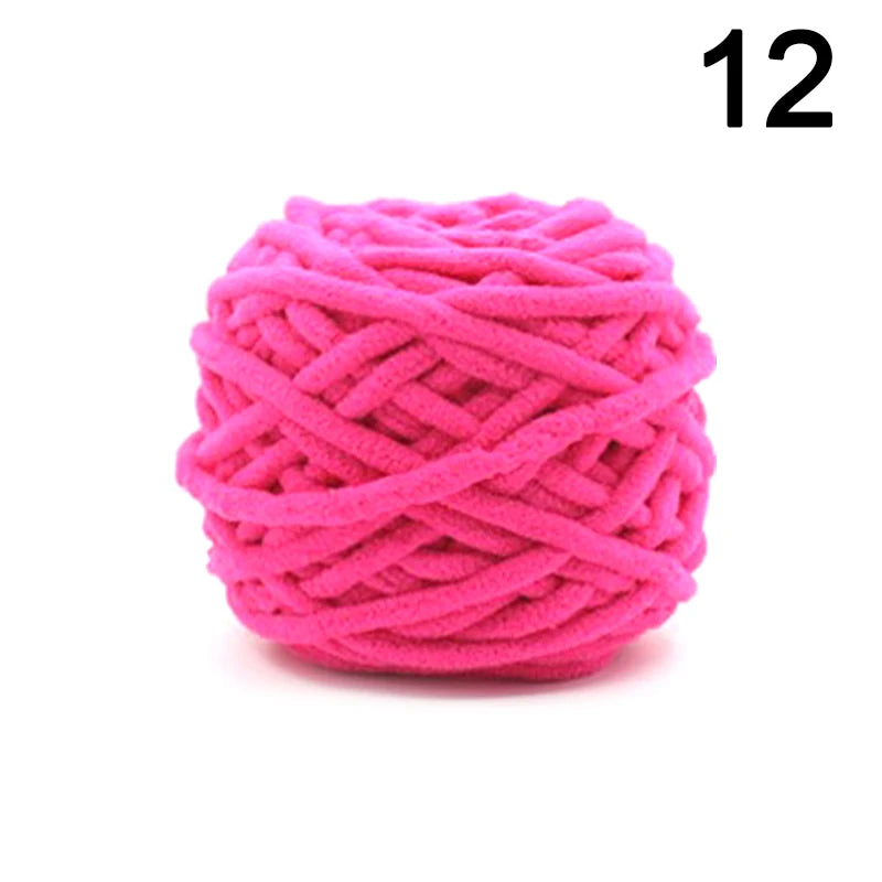 100g Chenille Knitting Chunky Yarn Soft Thick Ice Strip Line Hand Crochet Weaving Scarf Blanket Thread
