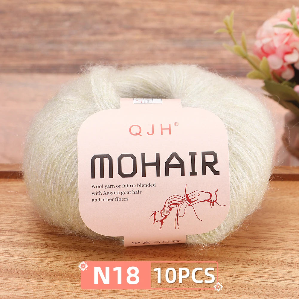 Soft Mohair Crochet Yarn Set 10 Pcs For DIY Knitting