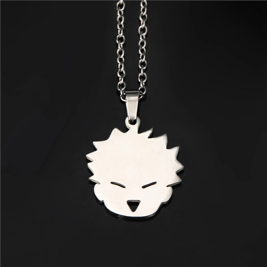 Anime Jujutsu Kaisen Necklace Gojo Satoru Cute Cat High School Emblem Logo Pendant Necklaces for Women Men Jewelry Accessories