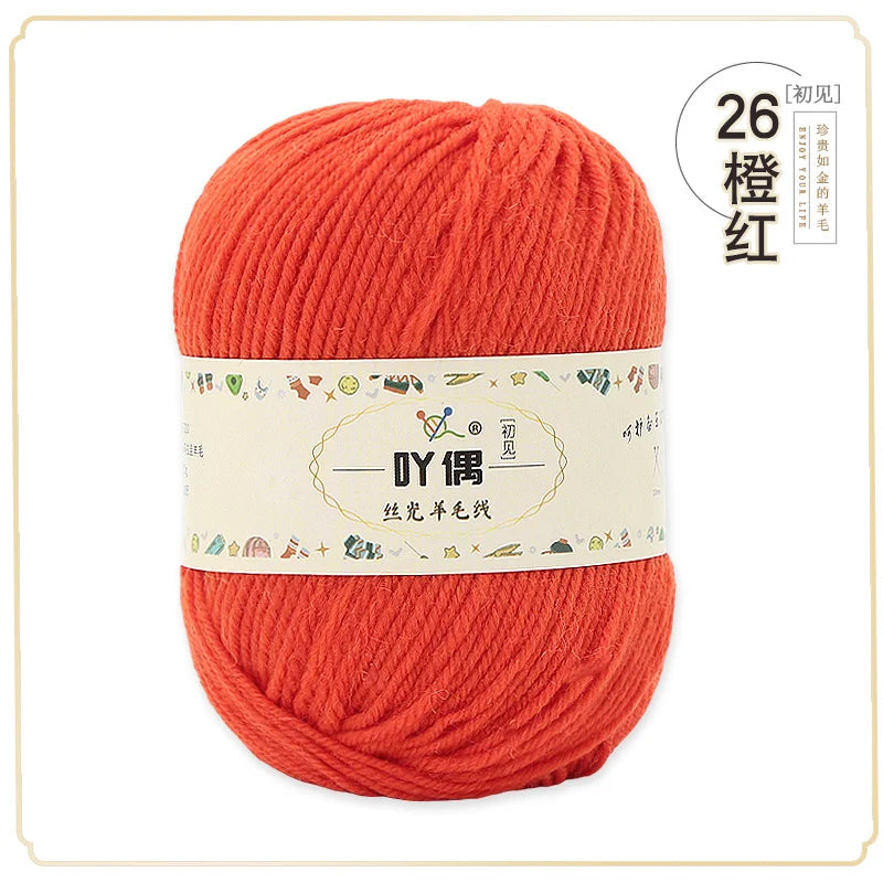 100 Percent Wool Yarn 50g Worsted Weight Soft Warm Crochet