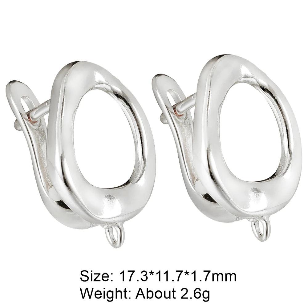 Juya Handmade 18K Real Gold Plated Earwire Fasteners Earring Hooks Accessories For DIY Women's Anti-Allergy Earrings Making