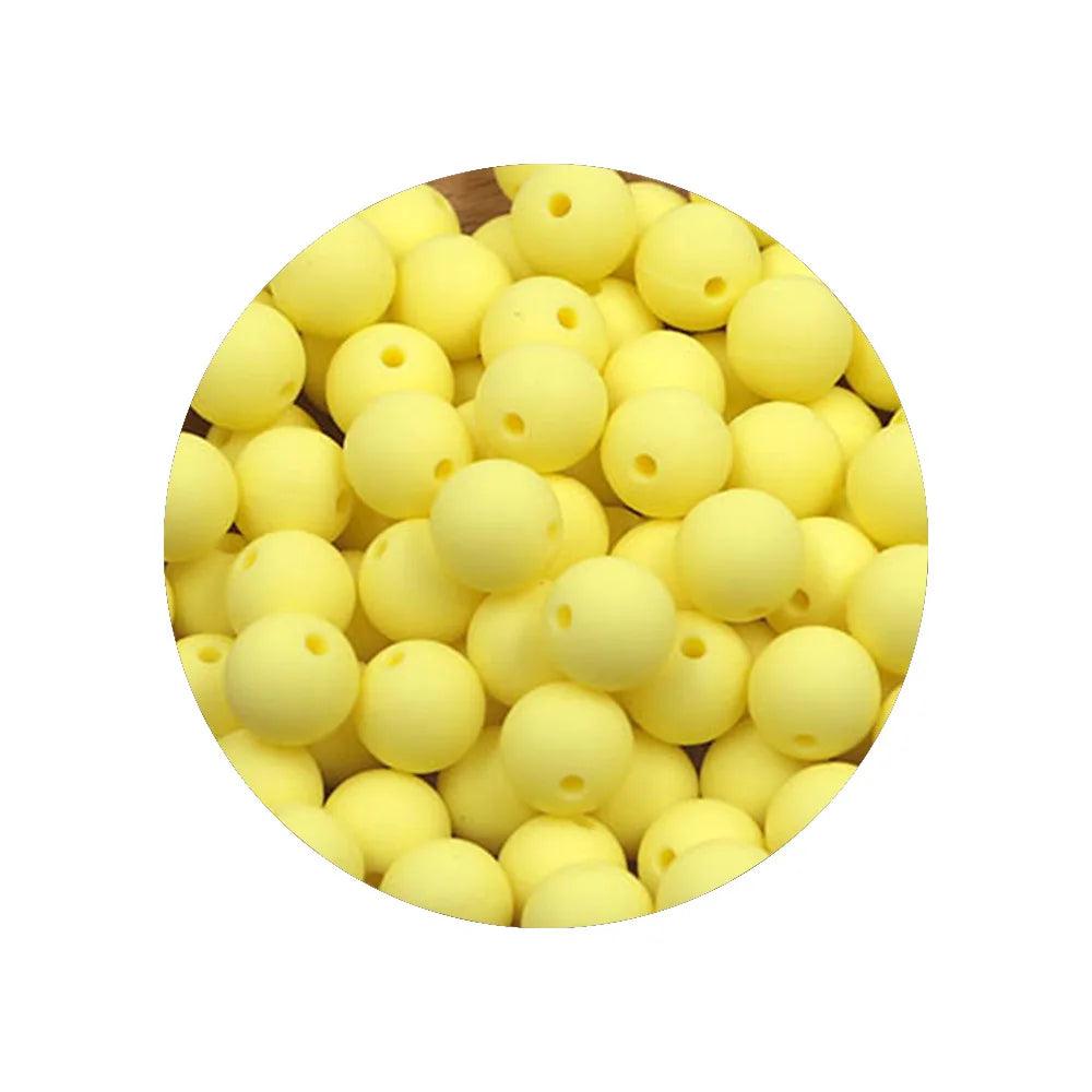 Kivoct 100Pcs 12MM Round Silicone Beads For Jewelry Making DIY  Pacifier Chain Necklace Keychain Accessories