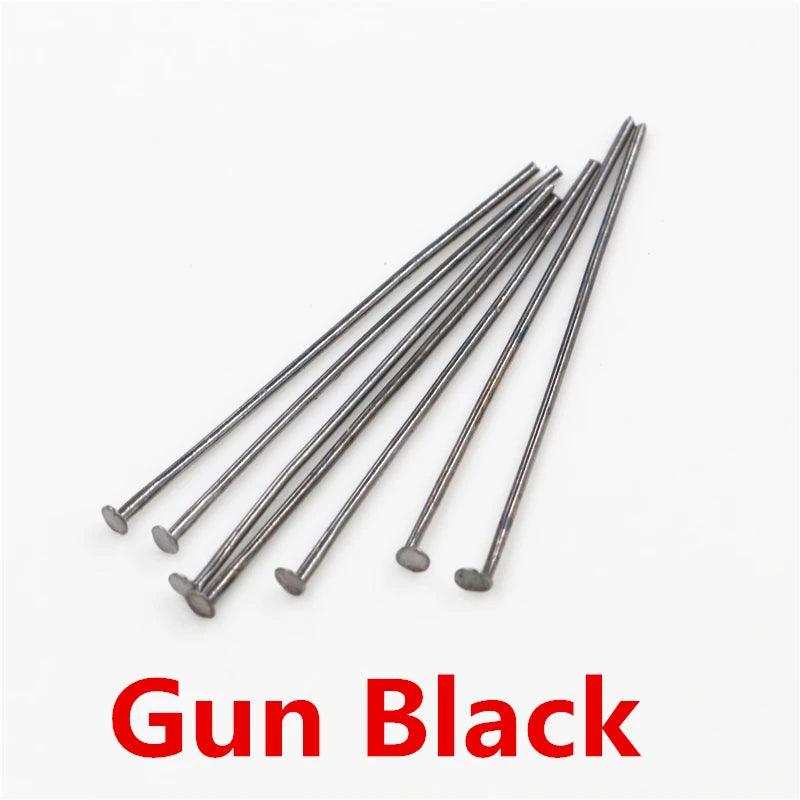 200pcs/Bag 20 25 30 40 50 60mm Flat Head Pins Gold/Silver Color/Bronze/Rhodium Headpins For Jewelry Findings Making DIY Supplies