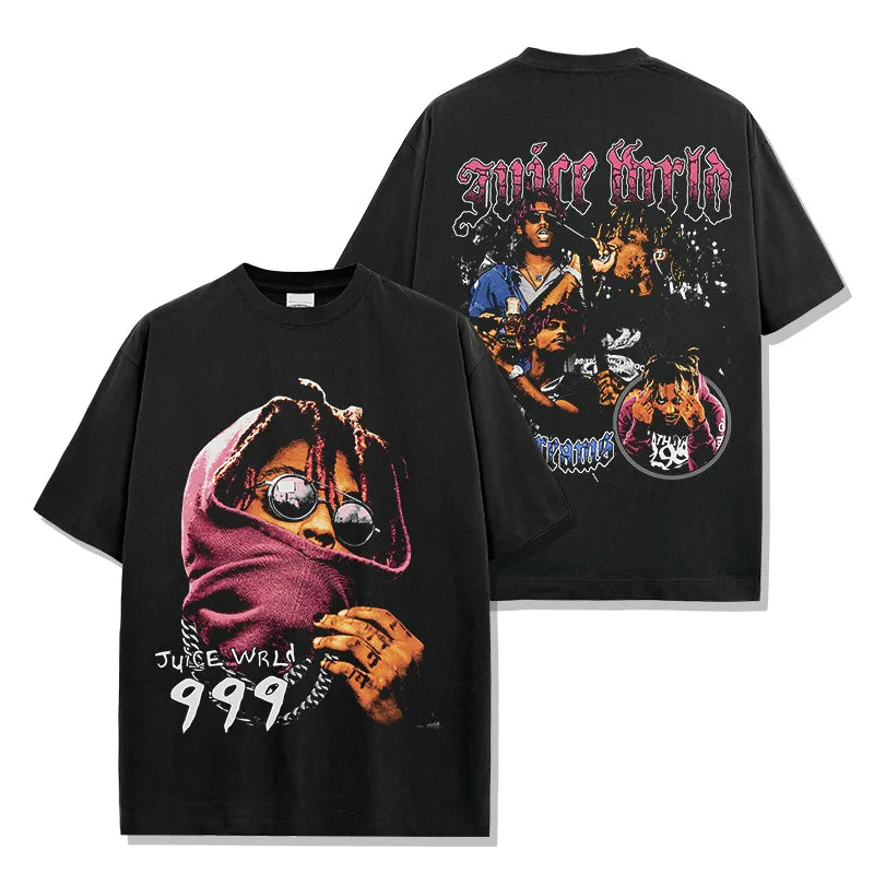 Rapper Juice Wrld 999 Short T Shirt Men's Women's Letter Printed Tshirts Y2k Casual Fashion Sportswear Summer Clothing