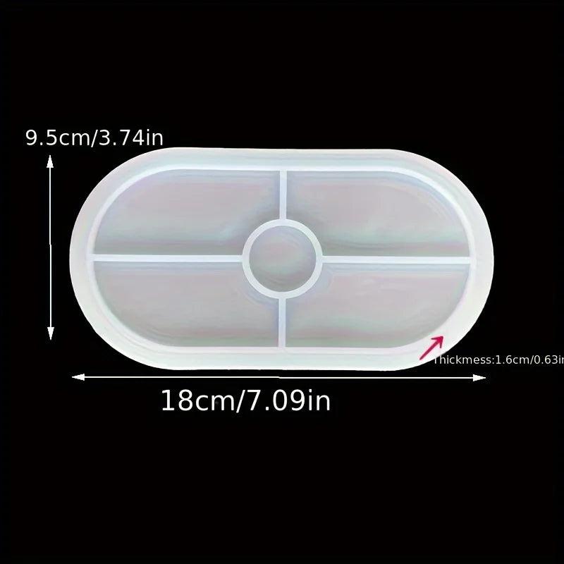 Concrete Stripe Storage Tank Silicone Mold DIY Heart shaped Disc Elliptical Tray Gypsum Cement Resin Mold