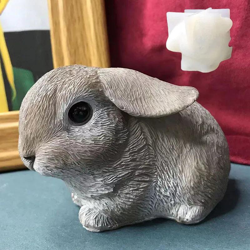 Cute Rabbit Aromatherapy Plaster Mold Fairy Tale Bunny Animal Silicone Mold Handmade Soap Candle Mold